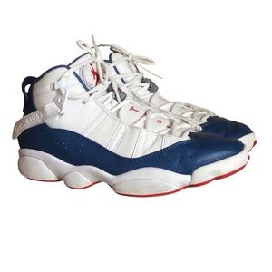 Nike Air Jordan Men's White and Blue Sneakers